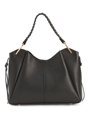 CHEVAL Made In Italy Leather Braided Handle Satchel